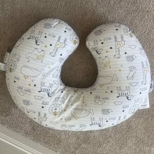 Boppy Original Nursing Pillow and Positioner Animal Safari Gray Yellow White